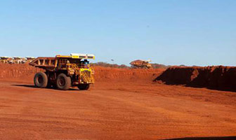 A truck in a mining quarry